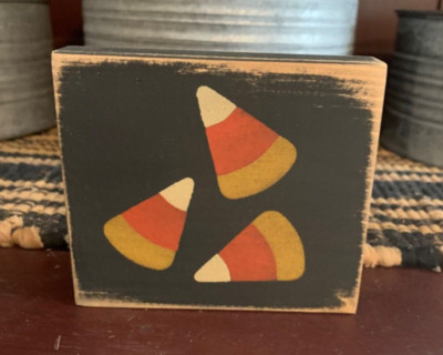 Primitive Country Candy Corn 4  shelf sign fall-autumn