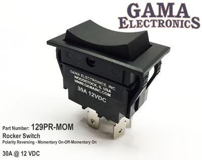 30 Amp Rocker Switch Polarity Reversing DC Motor Control- Momentary - 129-PR-MOM