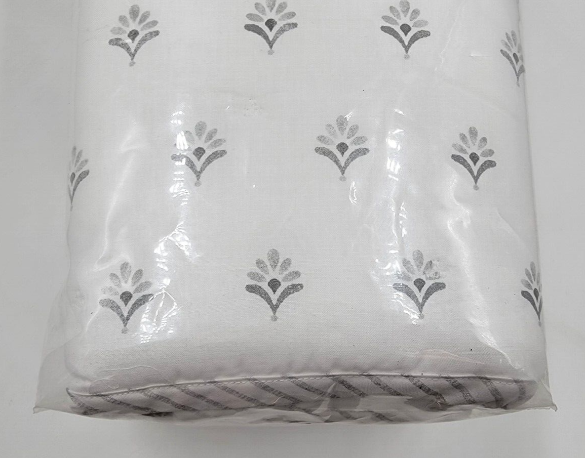 Sky Scallop Reversible Two Euro Pillow Shams 26in x 26in Reflection Gray Button~ - Picture 3 of 11
