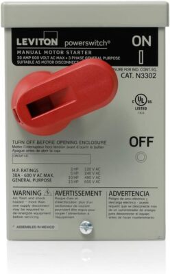 Leviton N3302-DS 30-Amp, 600 Volt, Toggle In Type 3R Enclosure Double-Pole