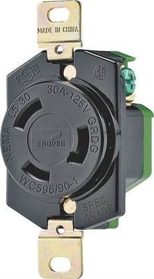 30a 3wire Gnd Lock Receptacle,No L530R,  Cooper Wiring Devices Inc