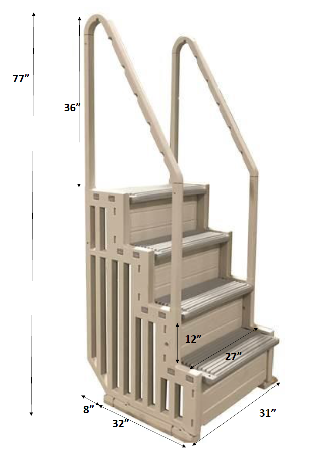 Confer Plastics In-Pool Step Above Ground Pool Steps Entry System