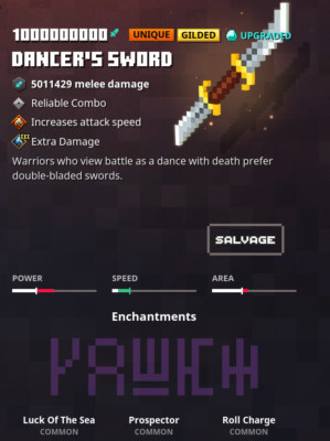 Minecraft Dungeons -Dancers Sword Unique Gilded (Xbox)(PS4)(Switch)(PC)