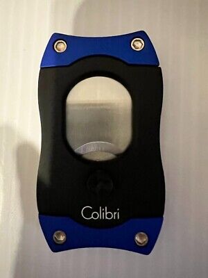 COLIBRI CU500T3 S-CUT CIGAR CUTTER BLACK AND BLUE/OPEN PACK/BRAND NEW