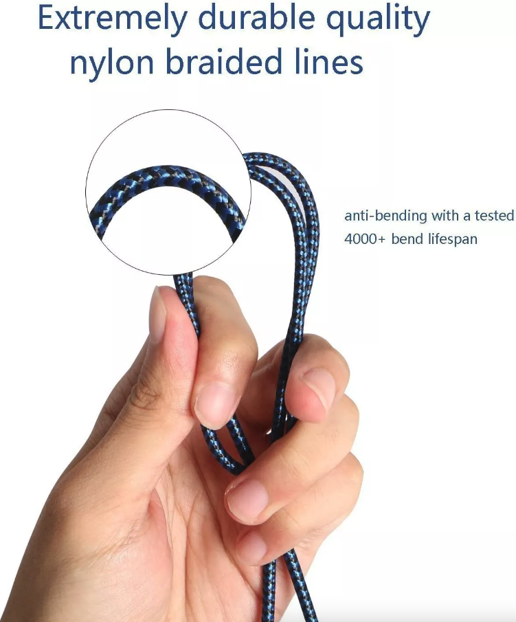 Braided Fast Charger Cable Heavy Duty USB lot Cord For iPhone 14 13 12 11 X XR 8