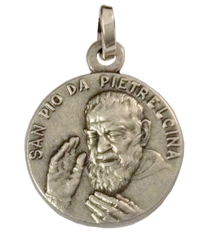 MÃ©Daille De Saint Pio De Pietrelcina (PÃ¨Re Pio) En Argent Massif 925 MilliÃ¨Mes