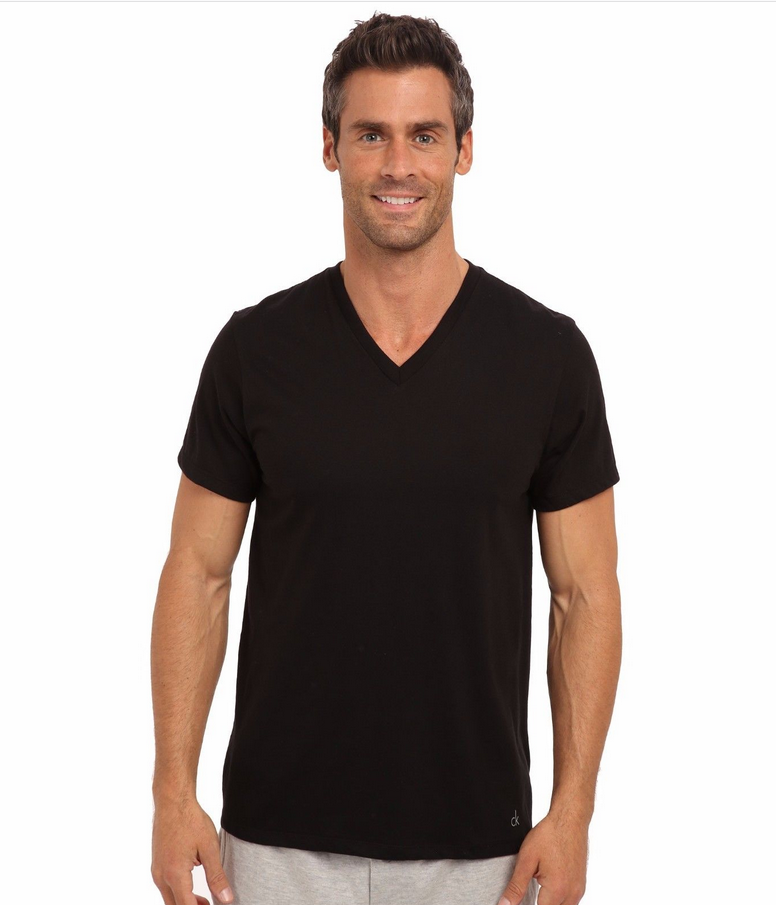 3 Pack CLASSIC FIT Calvin Klein Mens V Neck Crew Neck T Shirt Tee New ...