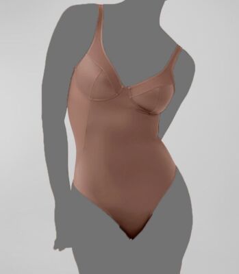 Spanx Women's Brown Sleeveless Satin Bodysuit Shapewear Size XL