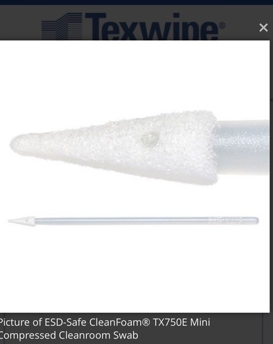 TX750E ESD Safe Mini Compressed Cleanroom Swabs 100pack