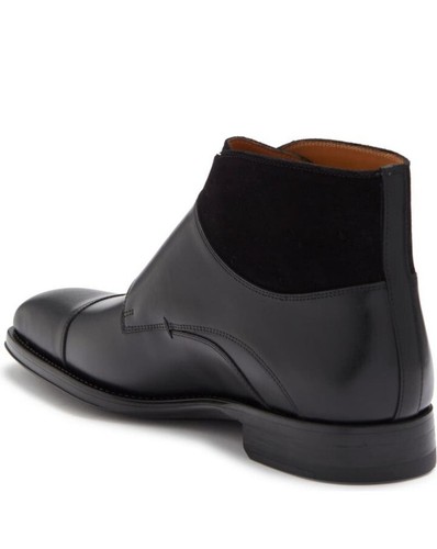Pre-owned Magnanni Men's Monto Black Leather Monk Strap Boot Size 13