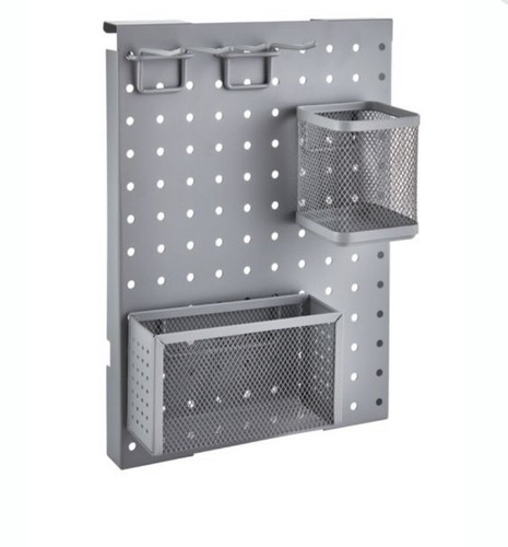 Squared Away Craft Organizer Pegboard with Accessories for Craft Carts in Alloy