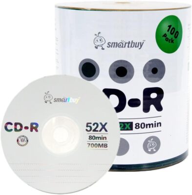  100-disc 700mb/80min 52x CD-R Logo Top Blank Data Recordable Media Disc