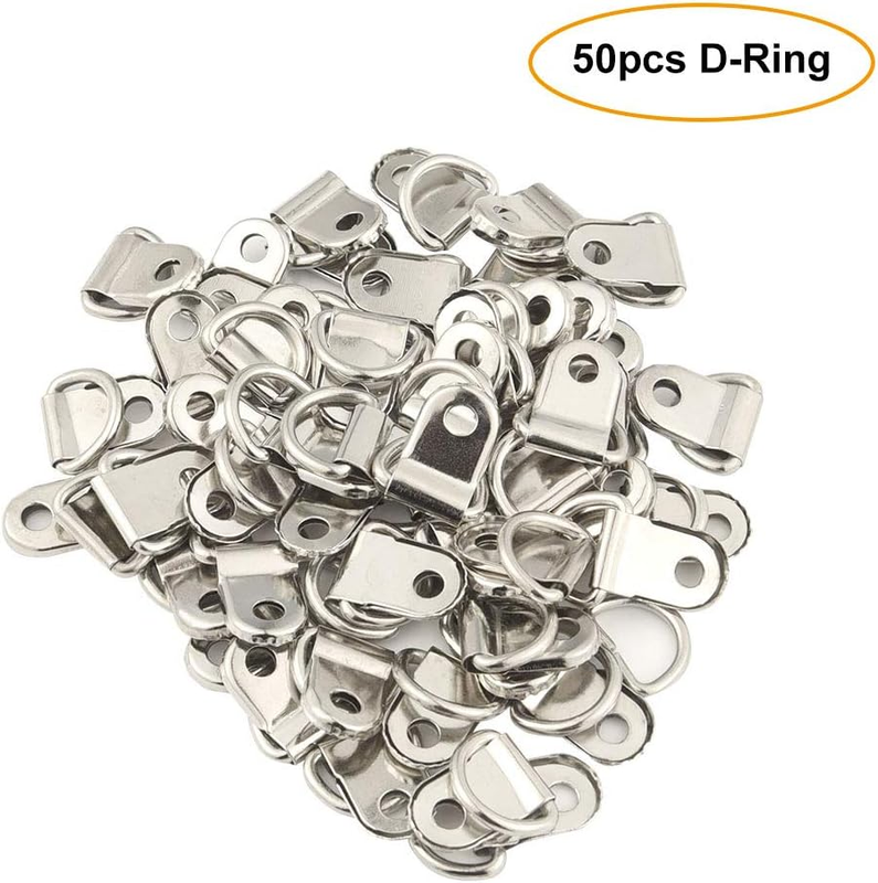 50 Pack D Ring Picture Frame Hanging Hangers with Screws for Picture Hanging Hom