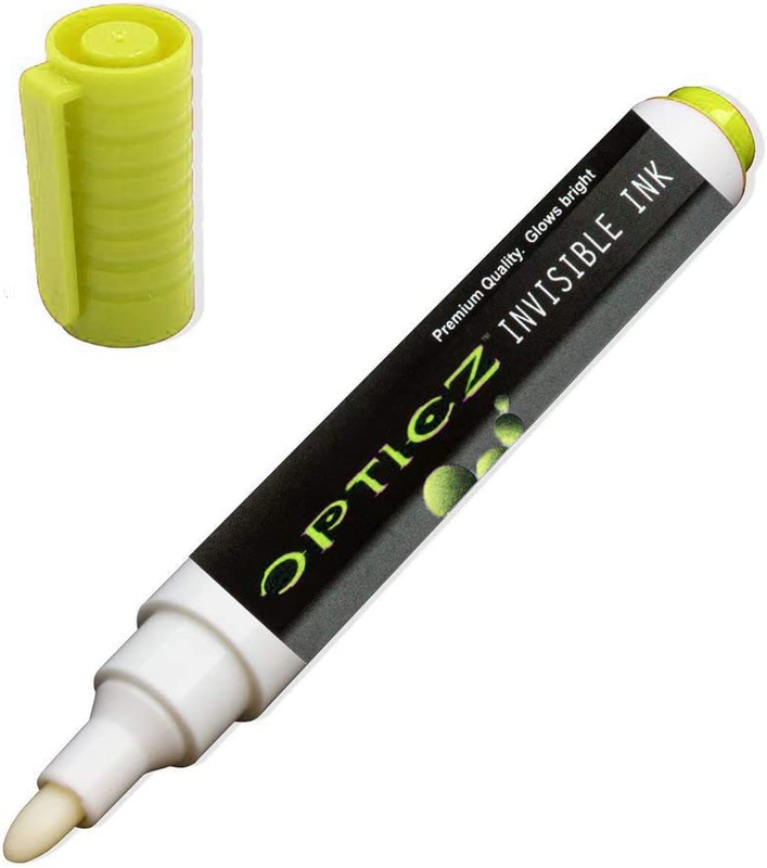 UV Blacklight Reactive Large Tip Invisible Ink Marker, Yellow