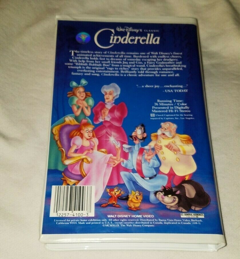 Walt disney cinderella black diamond rare vhs