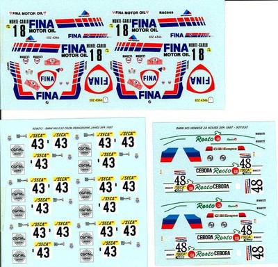 Colorado Decals 1/43 BMW M3 GTR BMW M3 BMW M3 E30 5 Racing Versions Part 2