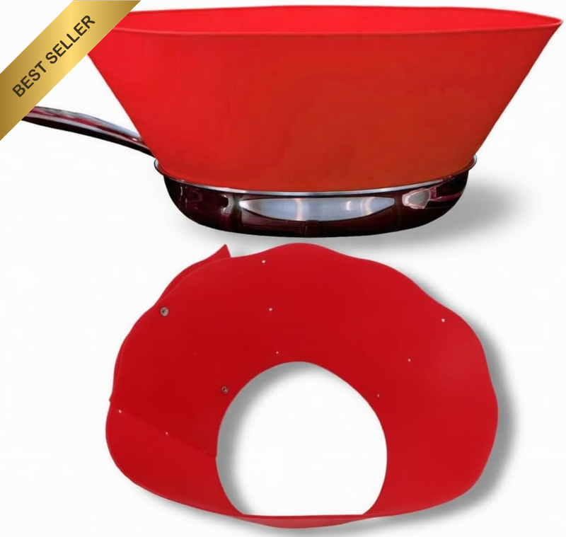 Silicone Splash Guard for Frying Pan, Heat Resistant to 232°C, Dishwasher Safe,