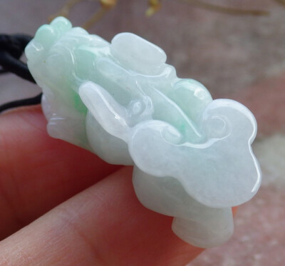 Video Certified Green Natural A Jade jadeite pendant Dragon Pi Xiu 招财貔貅 101644