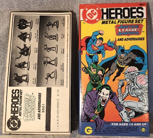 1985 DC COMICS JUSTICE LEAGUE OF AMERICA HEROES AND ADVERSARIES METAL FIGURE SET