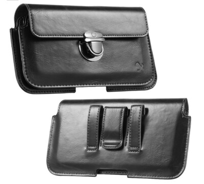 Horizontal Phone Pouch Flip Leather Case Cover Belt Holster Card Hardware 5.7'' 