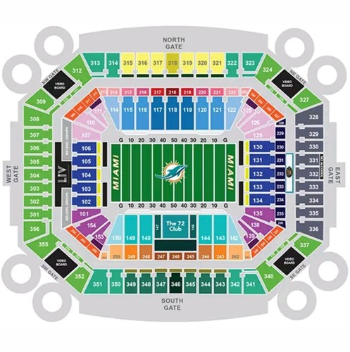 2 Miami Dolphins vs Oakland Raiders 9/23 Lower Level tickets section 110 row 15