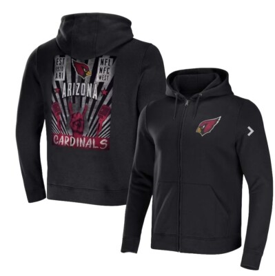 Men's Arizona Cardinals NFL x Darius Rucker Black Full Zip Hoodie Size 3XL