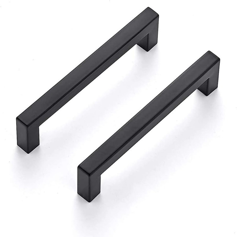 Kitchen Cupboard Handles 128mm Black Cabinet Drawer Pulls Steel 2 Pack