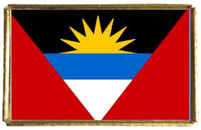 Antigua And Barbuda Gold Colour Badge With A Velveteen Bag