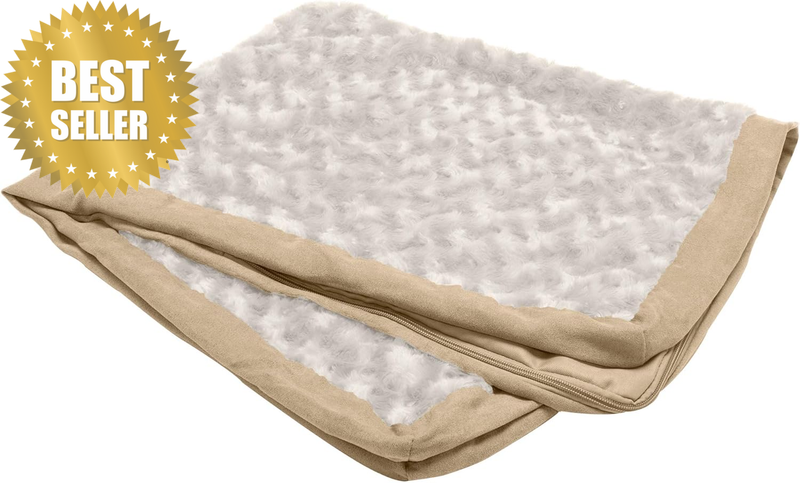 Replacement Dog Bed Cover Ultra Plush Faux Fur & Suede Mattress, Machine Washabl