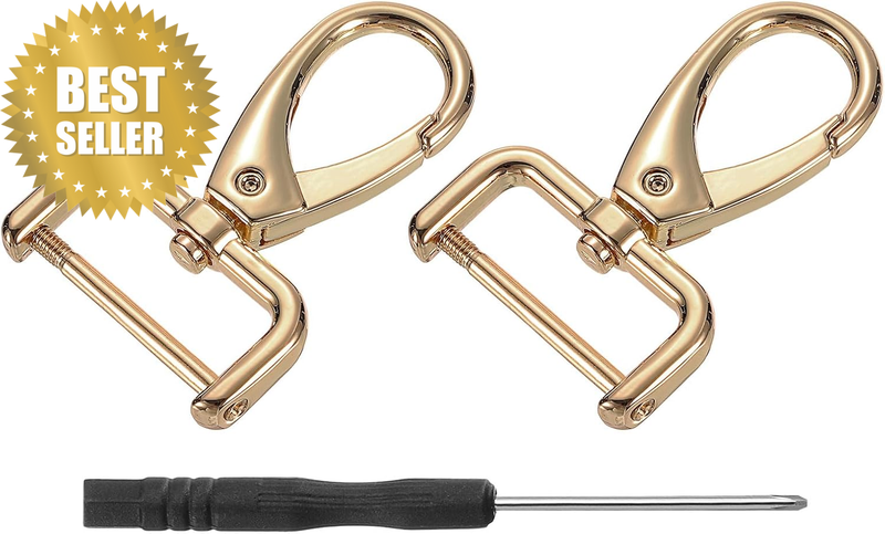 2Pcs Swivel Clasps Hook, 25Mm(1 Inch) D Ring Detachable Snap Hook Metal Lobster
