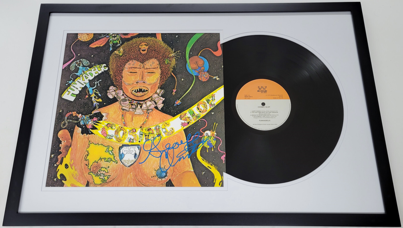 GEORGE CLINTON Signed 1973 FUNKADELIC COSMIC SLOP Framed