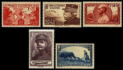 1940 France #B96-100 Semi-Postal - OGNH - VF - CV$29.50 (ESP#4237)