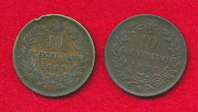 Italy 1861 Now 10 Centesimi 1863 Vatican