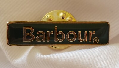 NEW BARBOUR GREEN GOLD BAR ENAMEL LAPEL PIN BADGE BROOCH