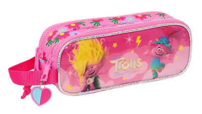Safta Trolls 3   Children's Double Pencil Case, Children's Pencil Case, Ideal fo