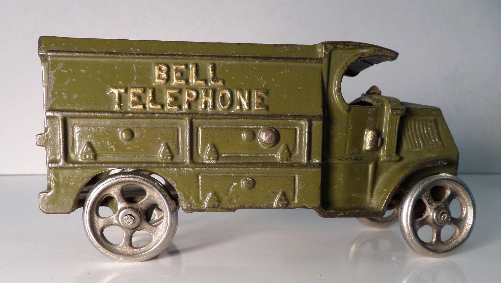 1920s HUBLEY MACK C-CAB BELL TELEPHONE SERVICE TRUCK CAST IRON TOY 7