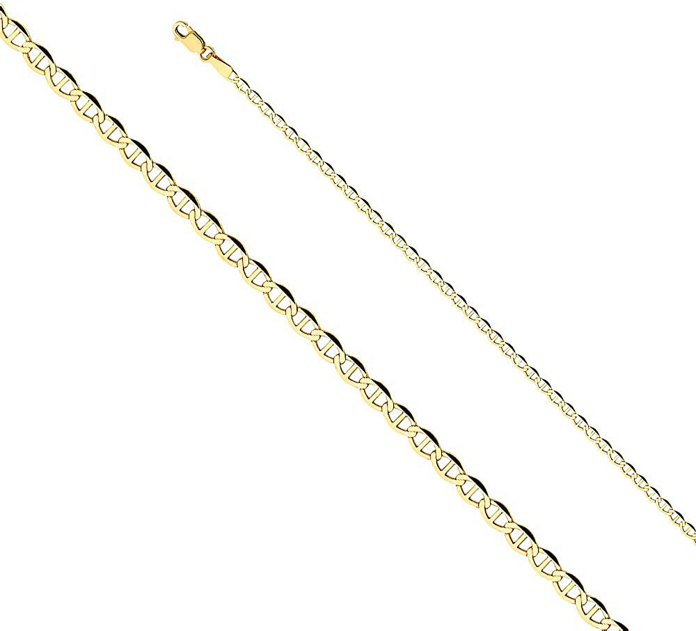 Pre-owned Jawa Jewelers 10k Yellow Gold 2.5mm Mens Womens Mariner Anchor Chain Necklace 24 Inch