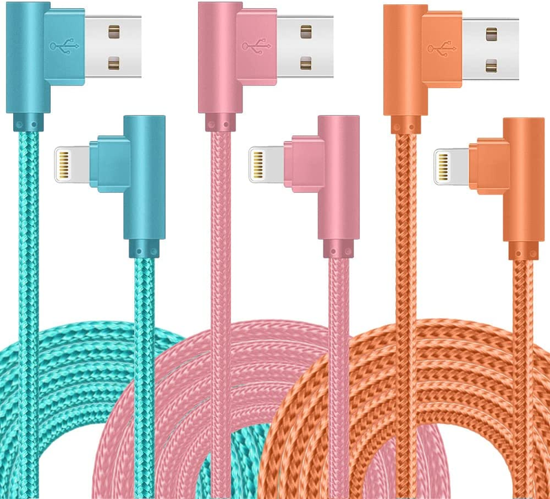 3 Pack 10FT 90 Degree Fast Charging Cable For Iphone Charger For Iphone 14/13/12