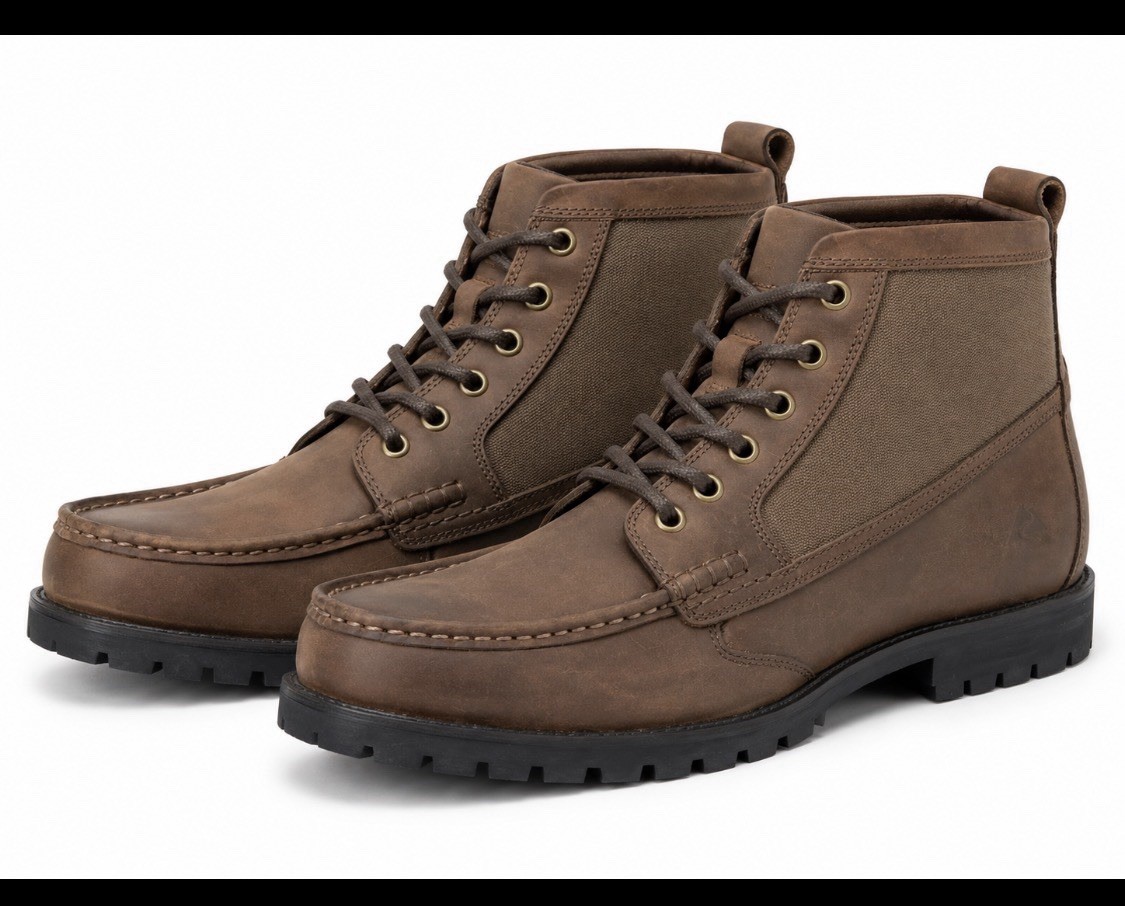 OZARK TRAIL - SIZE: 11.5 - Brown Leather Rolled Chukka Lace-Up Boots - NEW!