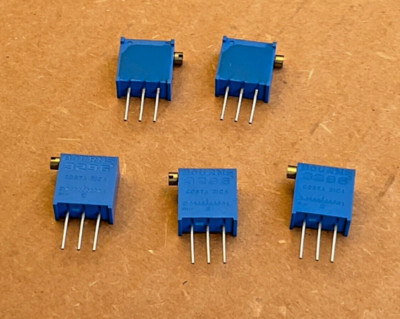 QTY: 5 BOURNS 3296X-1-502 5K OHM 0.5W 1/2W 10% 25 Turn Trimming Potentiometers