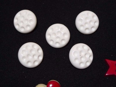 Mixed Lot 21 Red/White Buttons Star Candy Canes Hearts Shamrock Craft Scrapbook