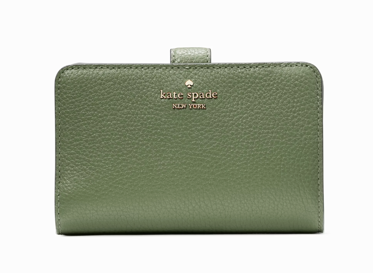 New Kate Spade Lena Medium Compact Bifold Wallet Pebble