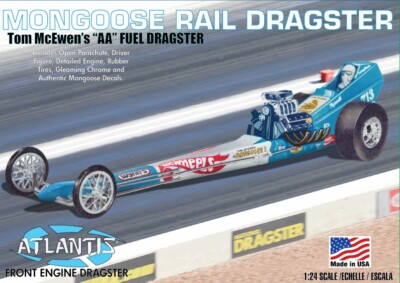 Atlantis 1/24 Tom McEwen Mongoose AA Front Engine Dragster Model Kit ALM5695