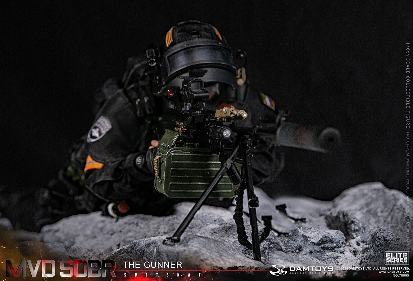 ミリタリー DamToys 78095 MVD SOBR spetsnaz GUNNER DAMTOYS 78095 RUSSIAN SPETSNAZ MVD SOBR PKM GUNNER 1/6