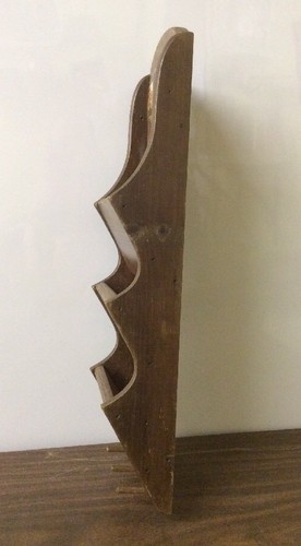 VTG SOLID WOOD MAIL LETTER BILL 3-SLOT WALL HANGING W/ 3-KEY HOLDER PEGS 20”