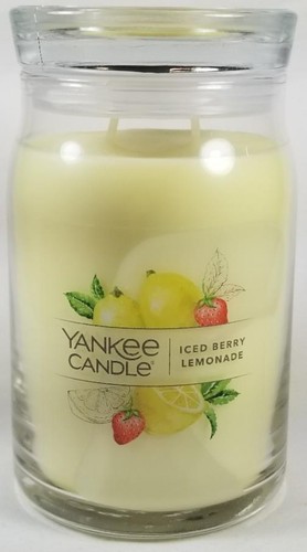 Yankee Candle ICED BERRY LEMONADE Signature Large Jar 20 Oz Yellow Fruit New Wax