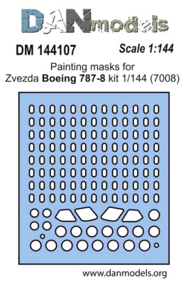 Dan Models 144107 Masks Painting for Boeing 787-8 ER Zvezda 7008 1/144 scale kit