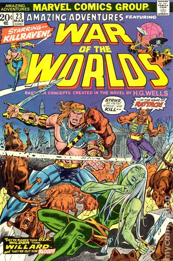 AMAZING ADVENTURES #23 cover Killraven, Mint Julep. JOHN ROMITA SR & HERB TRIMPE