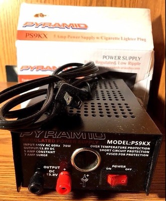 NEW Pyramid PS9KX 5 Amp Power Supply W/ Cigarette Lighter Plug