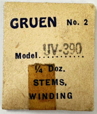 GRUEN #2 EB401 CAL UV390  1/4 DOZEN WINDING STEM  JEWELER WATCH REPAIR NOS WP1